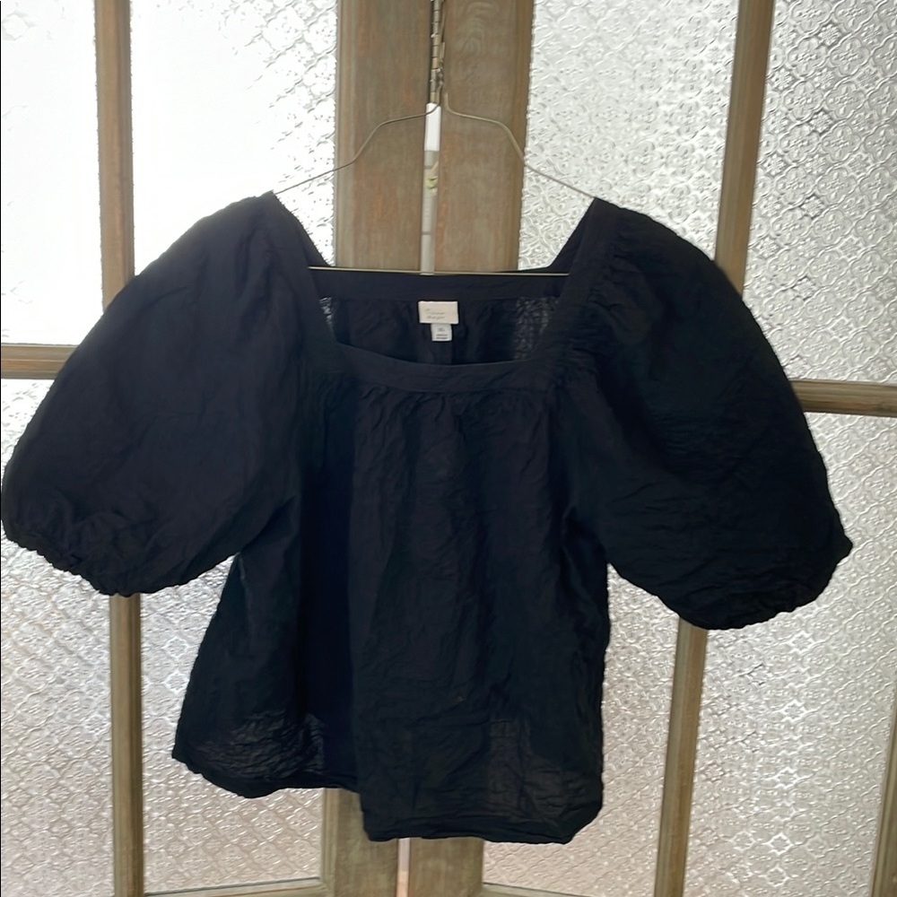 A New Day Women’s Black Puffed Balloon Sleeve Top - Size XL